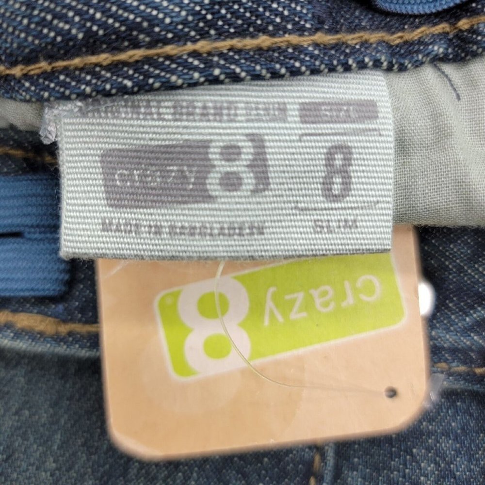 Crazy 8 Boys Jeans Size 8 Slim Bootcut Blue Denim Dark Wash 5 Pocket Design - Picture 10 of 16